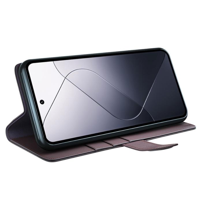 Bild 3, Xiaomi 14 Fodral Premium Äkta Läder Brun