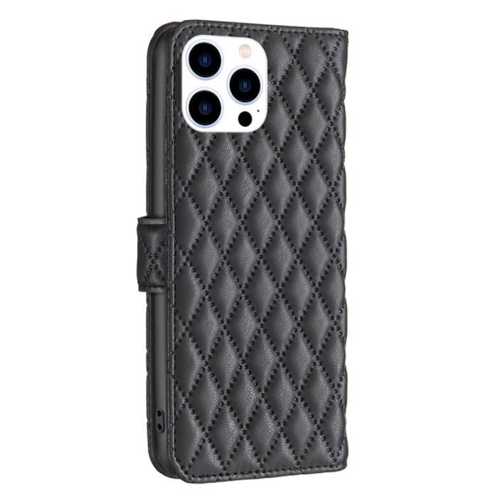 Bild 5, iPhone 16 Pro Max Fodral Diamond Läder Svart