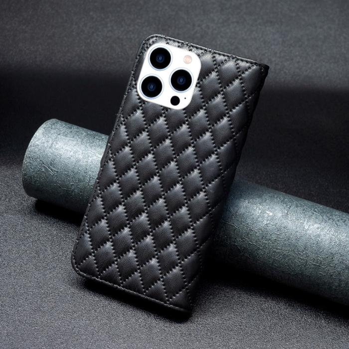 Bild 6, iPhone 16 Pro Max Fodral Diamond Läder Svart