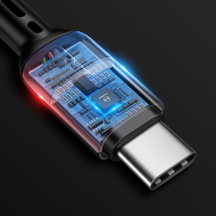 Bild 5, Mcdodo 1.8m QC 3.0/4.0 USB-C Flexibel Nylon Kabel Svart