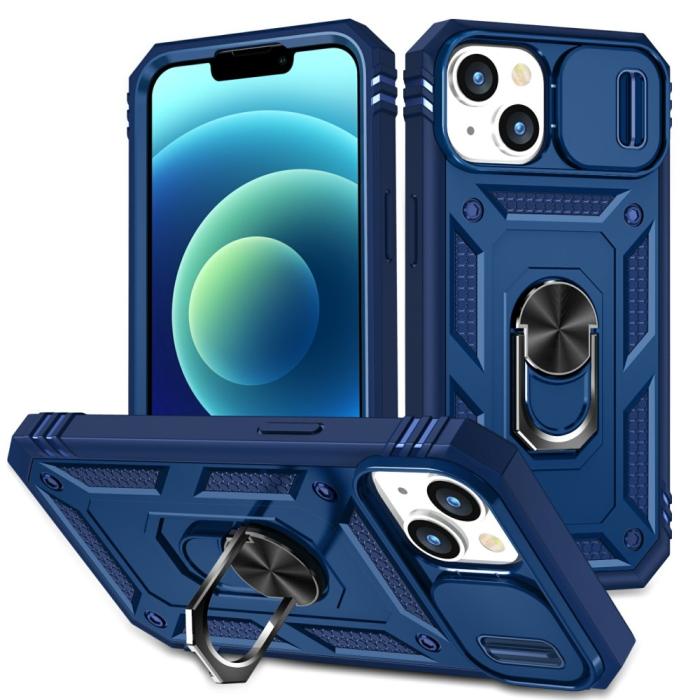 Bild 1, iPhone 15 Skal CamShield Armor Ring Safirblå