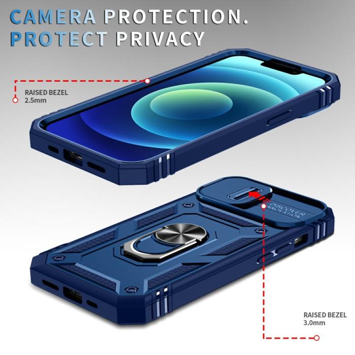Bild 2, iPhone 15 Skal CamShield Armor Ring Safirblå