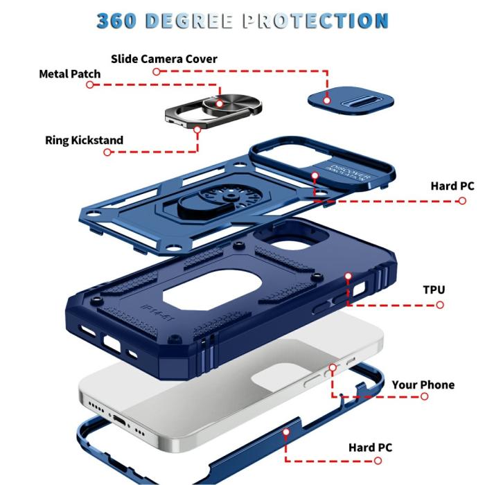 Bild 3, iPhone 15 Skal CamShield Armor Ring Safirblå