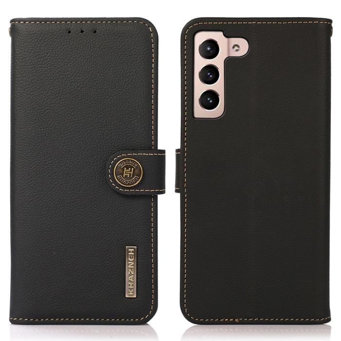Bild 1, KHAZNEH Samsung Galaxy S23 Fodral RFID Äkta Läder Svart