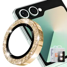 ENKAY Samsung Galaxy Z Flip 8 Linsskydd Glitter Guld