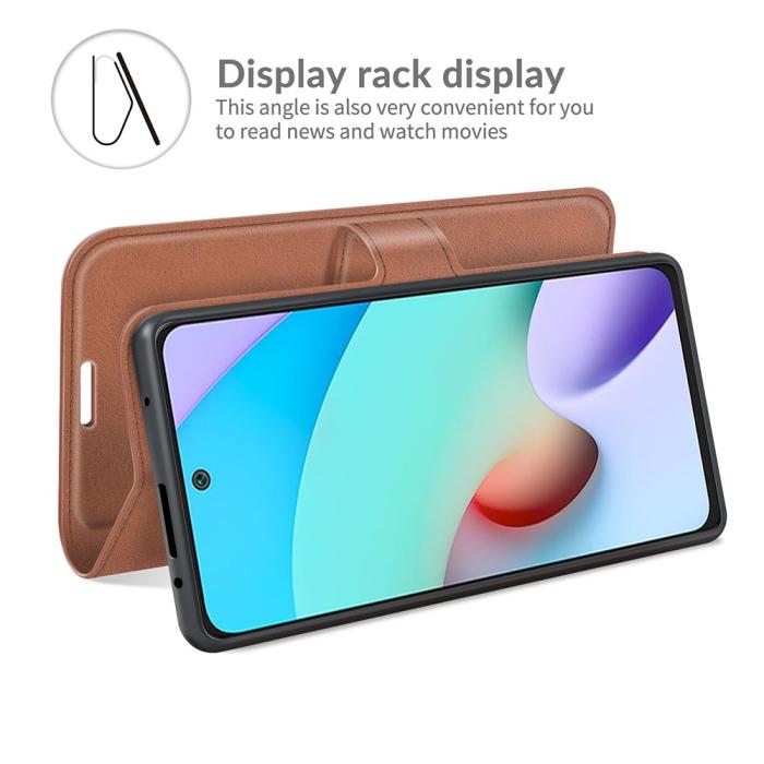 Bild 6, Xiaomi Redmi 10 Fodral Solid Läder Brun