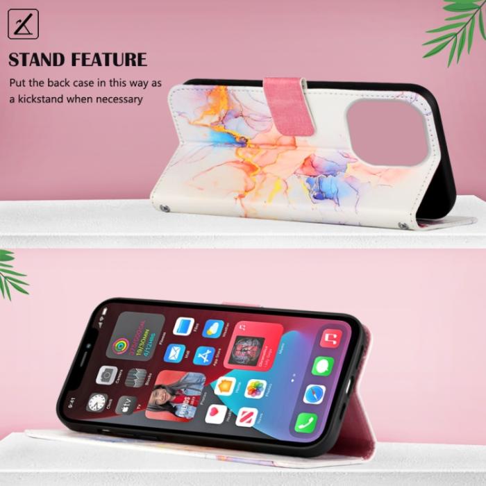 Bild 3, iPhone 14 Pro Fodral Marmor Galaxy Vit