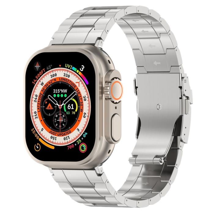Bild 4, Apple Watch 42/44/45/49 mm Armband Steel Titanium Silver