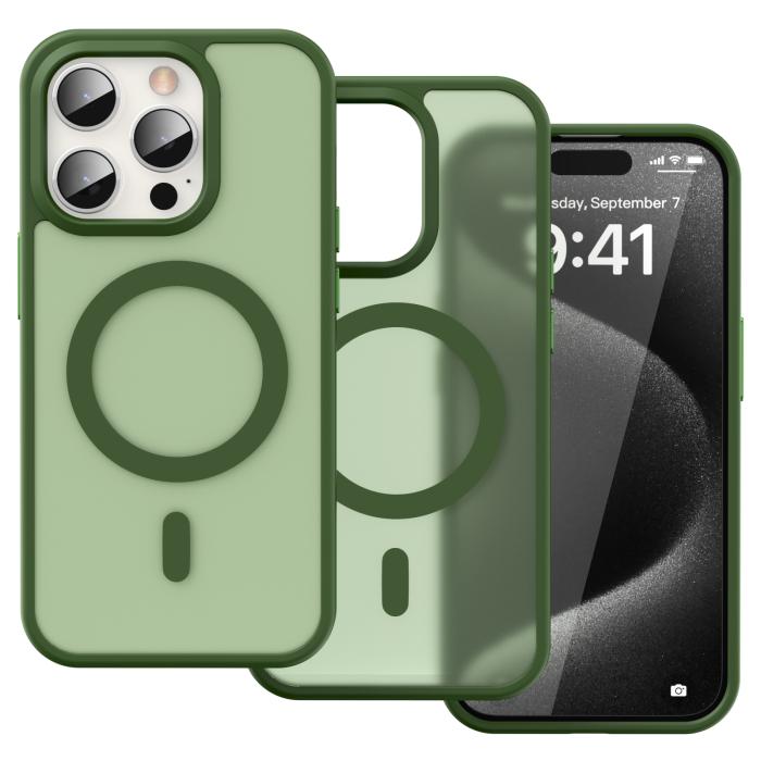 Bild 2, ColorPop iPhone 15 Pro Skal CH MagSafe Matt Grön