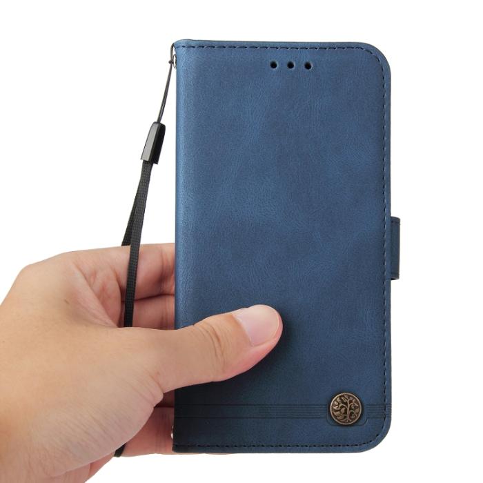 Bild 6, iPhone 15 Pro Fodral Skin Feel Läder Blå