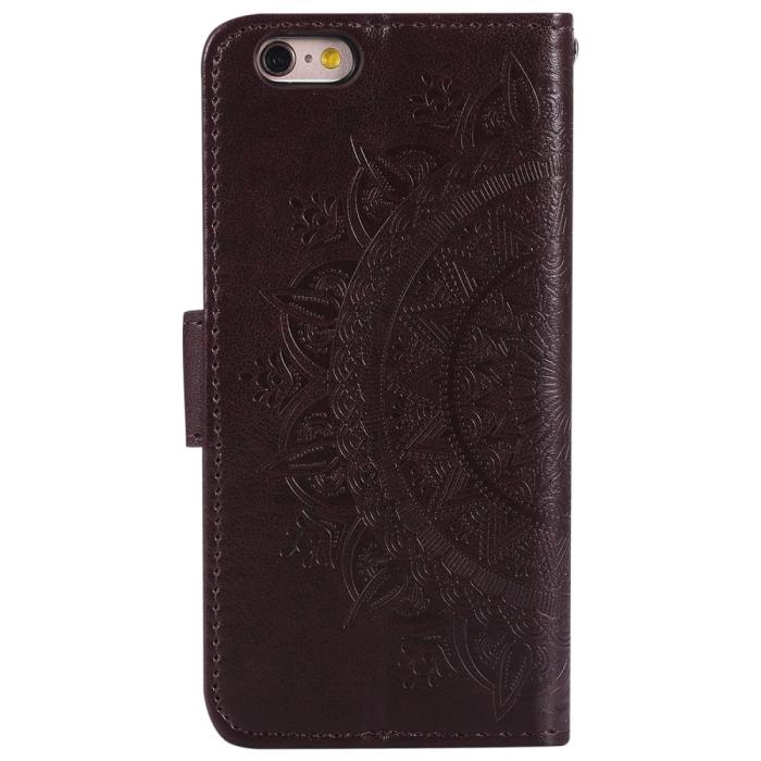 Bild 3, iPhone 6/6S Plus - Mandala Läder Fodral - Brun