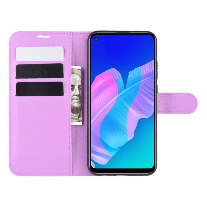 Bild 4, Huawei P40 Lite E - Litchi Plånboksfodral - Lila