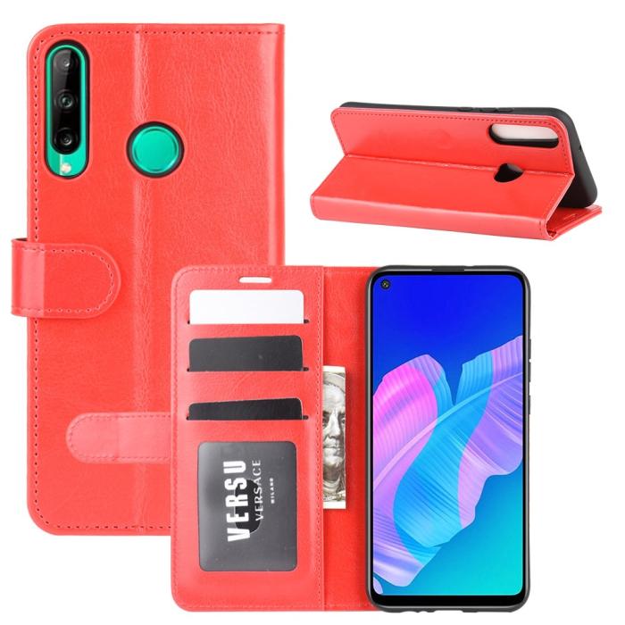 Bild 1, Huawei P40 Lite E - Crazy Horse Plånboksfodral - Röd