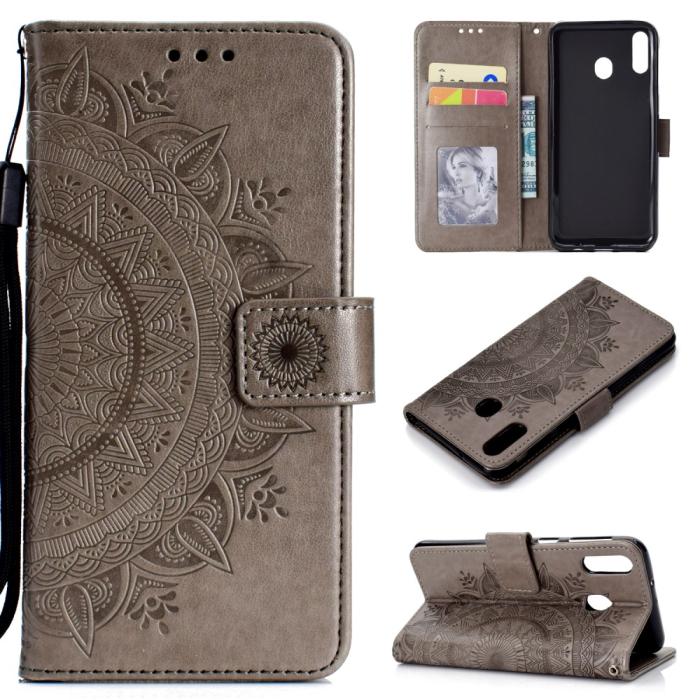 Bild 1, Huawei P40 Lite E - Mandala Plånboksfodral - Grå