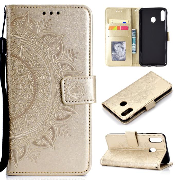 Bild 1, Huawei P40 Lite E - Mandala Plånboksfodral - Guld
