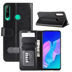 Huawei P40 Lite E - Crazy Horse Plånboksfodral - Svart