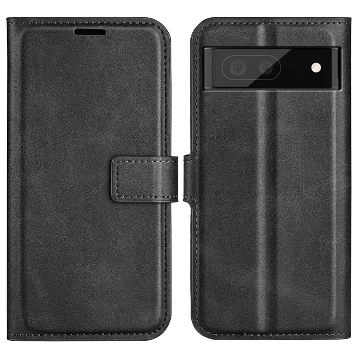 Bild 1, Google Pixel 6A Fodral Solid Läder Svart