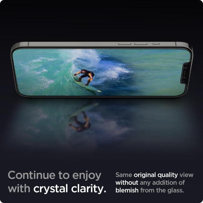 Bild 6, Spigen iPhone 12/12 Pro 2-PACK Skärmskydd GLAS.tR 