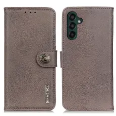 KHAZNEH Galaxy A35 5G Fodral Läder Khaki