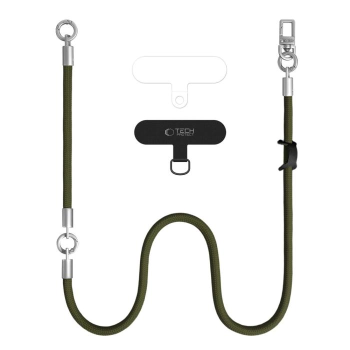 Bild 2, Tech-Protect Mobilsnöre CrossBody & Wrist Rope Olive Green