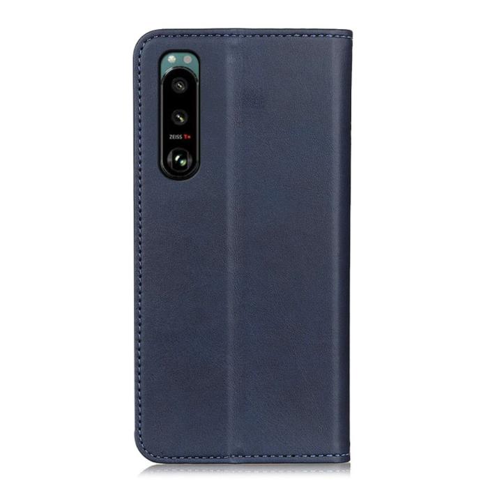 Bild 3, Sony Xperia 5 III Flip Fodral Split Läder Blå