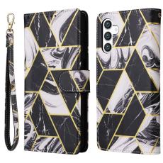 Samsung Galaxy S25 Fodral L&auml;der Marmor Svart