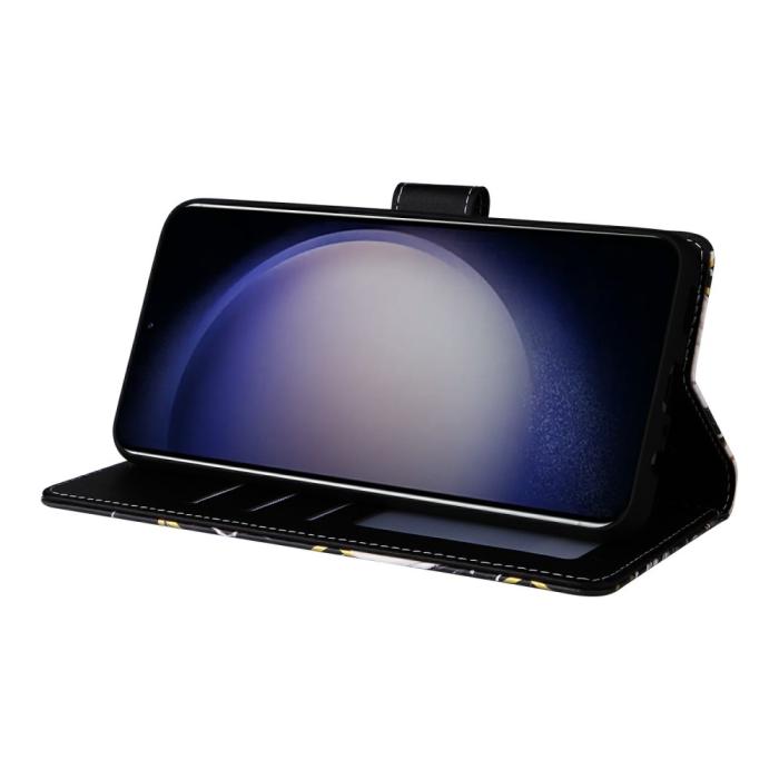 Bild 3, Samsung Galaxy S25 Fodral Läder Marmor Svart