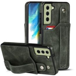 Samsung Galaxy S21 FE Skal Med Kortfack Och Strap Grön