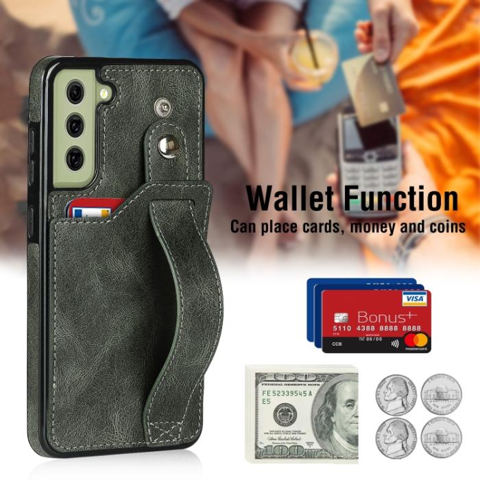 Bild 3, Samsung Galaxy S21 FE Skal Med Kortfack Och Strap Grön