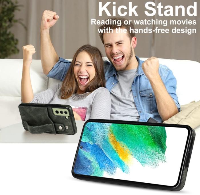 Bild 4, Samsung Galaxy S21 FE Skal Med Kortfack Och Strap Grön