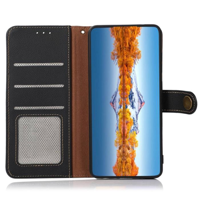 Bild 4, KHAZNEH Samsung Galaxy S23 Fodral RFID Äkta Läder Svart