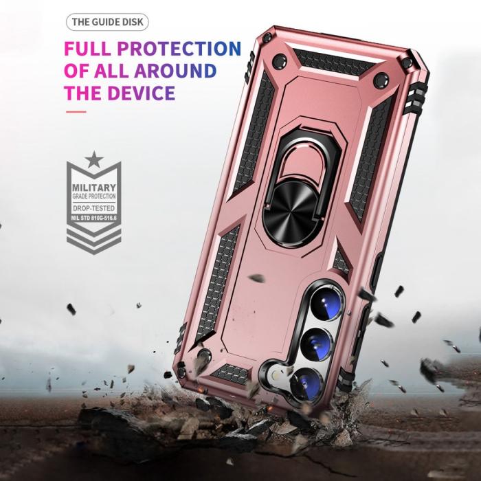 Bild 5, Samsung Galaxy S23 Skal Shockproof Ring Hybrid Roséguld