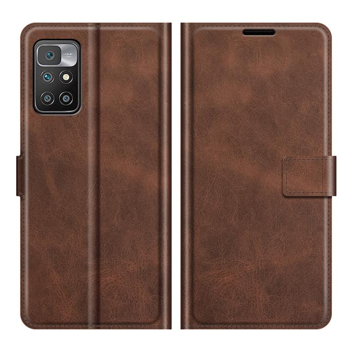 Bild 1, Xiaomi Redmi 10 Fodral Solid Läder Brun