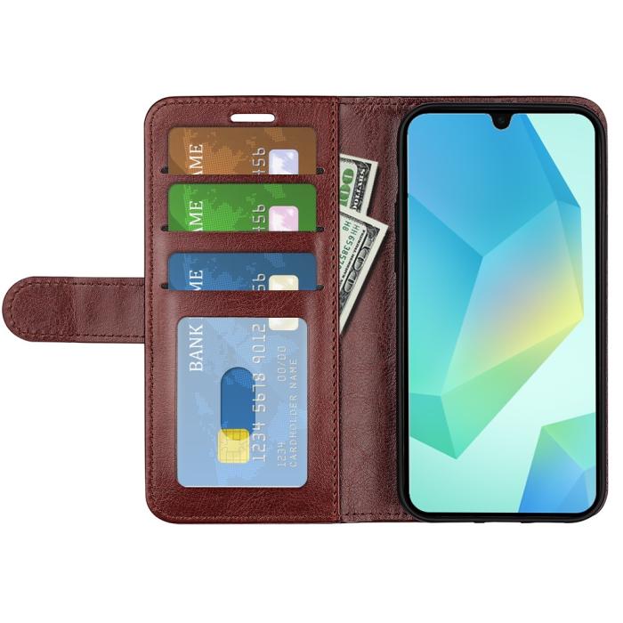 Bild 5, Samsung Galaxy A17 Fodral Crazy Horse Läder Brun