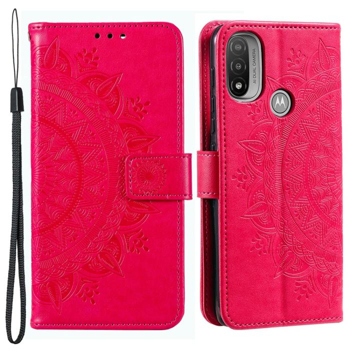 Bild 1, Motorola Moto E20 / E40 Fodral Mandala Läder Rosa