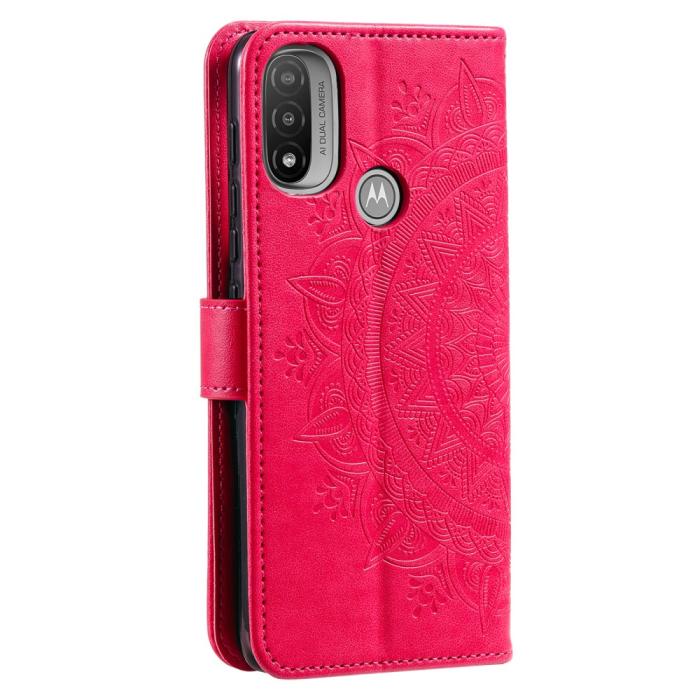 Bild 3, Motorola Moto E20 / E40 Fodral Mandala Läder Rosa