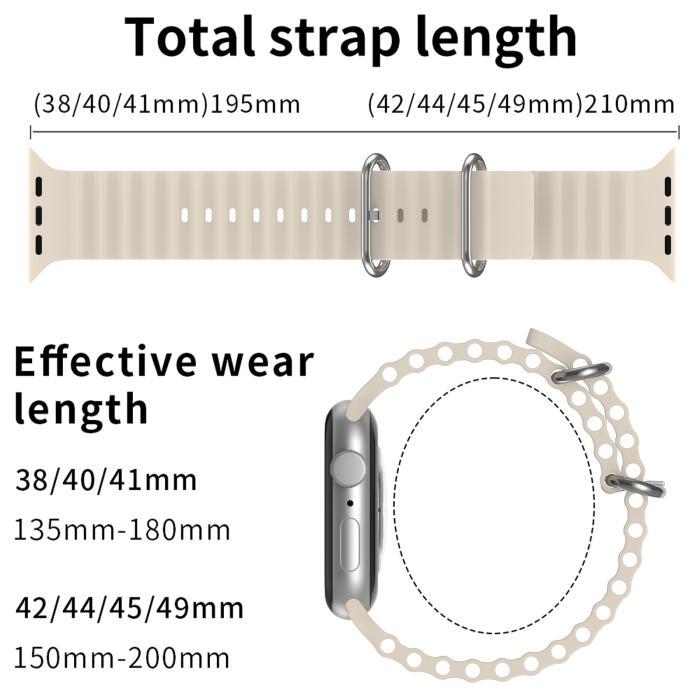 Bild 5, Apple Watch 42/44/45/49 mm Armband Ocean Wave Starlight