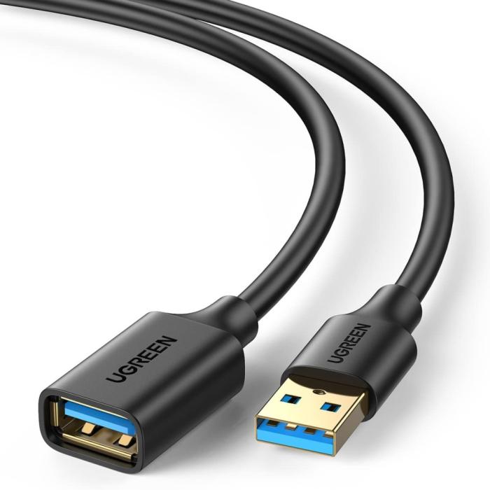Bild 2, UGREEN 1m USB-A Hane - Hona Förlängare Svart