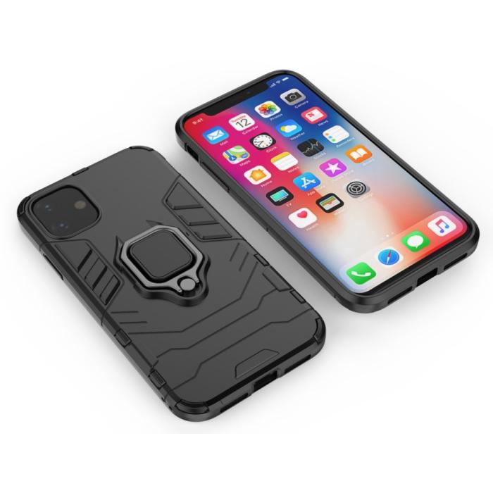 Bild 3, iPhone 11 - Armour Ring Skal - Funkar med magnethållare - Svart