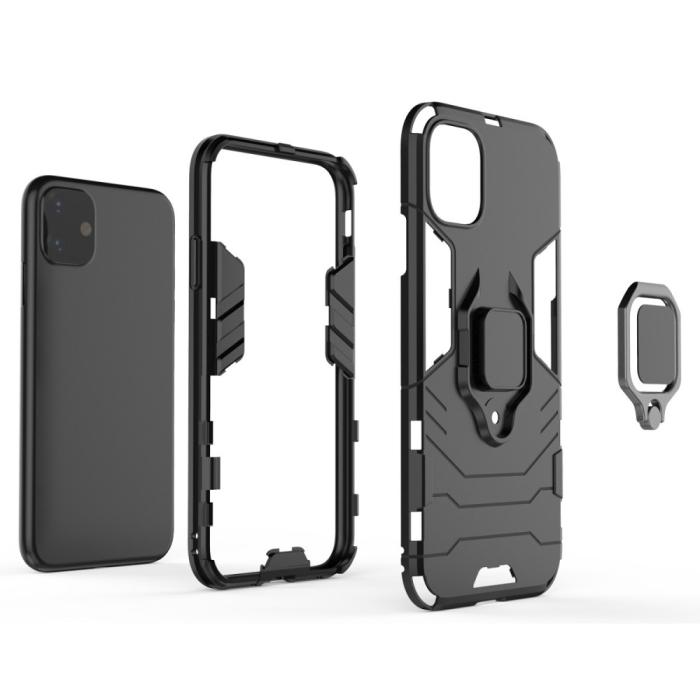 Bild 4, iPhone 11 - Armour Ring Skal - Funkar med magnethållare - Svart