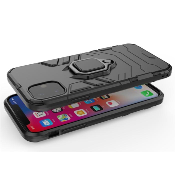 Bild 5, iPhone 11 - Armour Ring Skal - Funkar med magnethållare - Svart