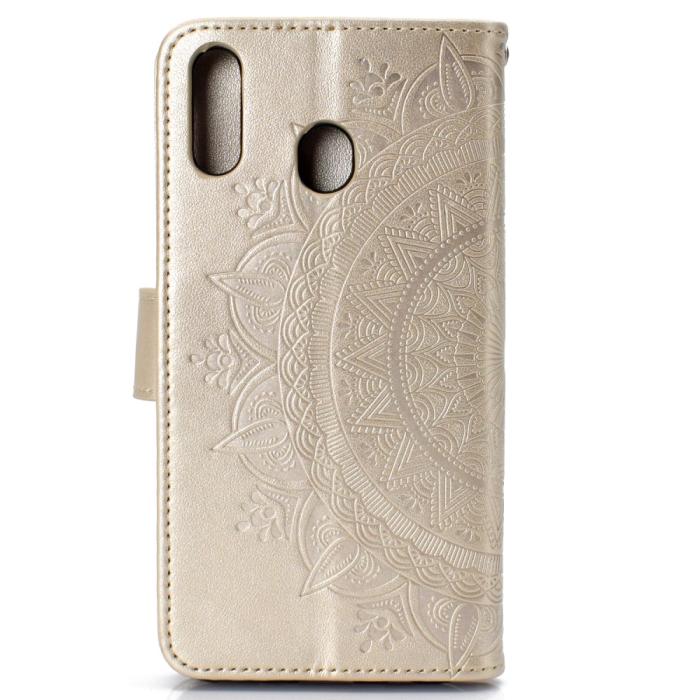Bild 4, Huawei P40 Lite E - Mandala Plånboksfodral - Guld
