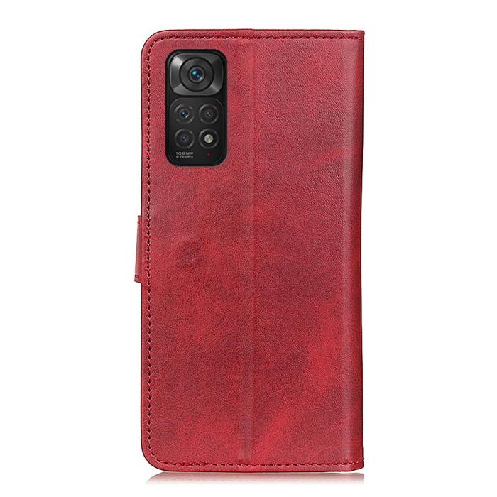 Bild 3, Xiaomi Redmi Note 11 4G Fodral Solid Läder Röd