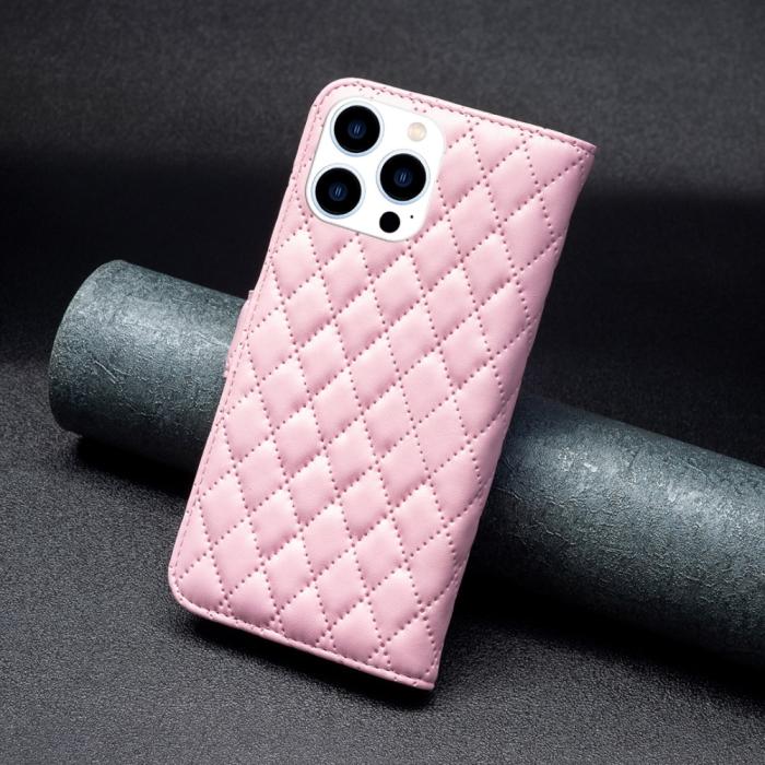 Bild 6, iPhone 16 Pro Max Fodral Diamond Läder Rosa