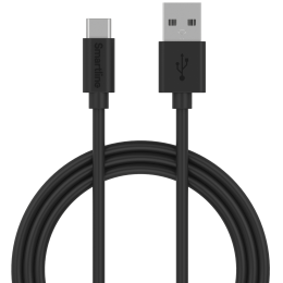 Smartline 1m 3A USB-C Laddningskabel Svart