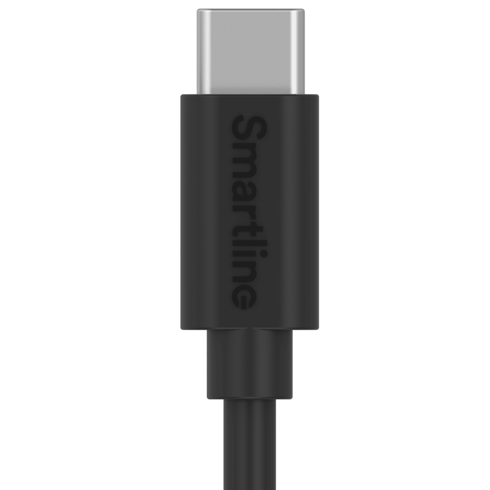 Smartline 1m 3A USB-C Laddningskabel Svart