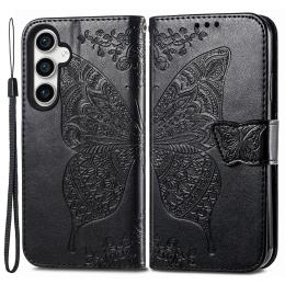 Samsung Galaxy S23 FE Fodral Fjäril Tryck Svart