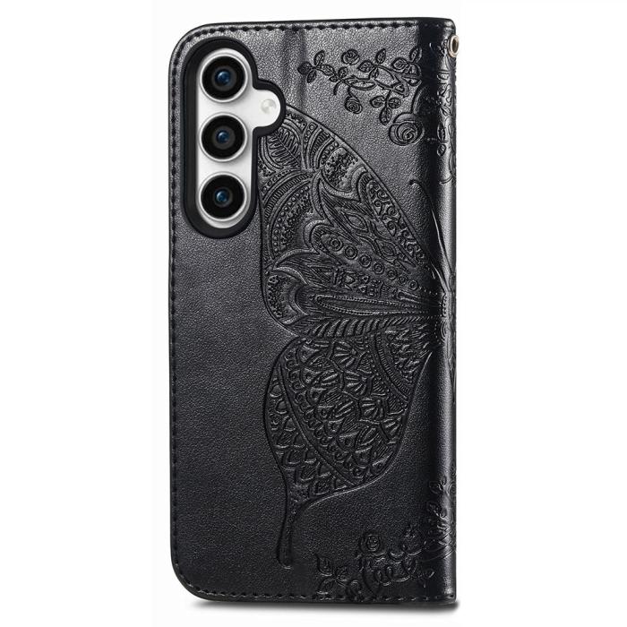 Bild 4, Samsung Galaxy S23 FE Fodral Fjäril Tryck Svart
