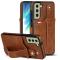 Samsung Galaxy S21 FE Skal Med Kortfack Och Strap Brun