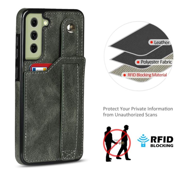 Bild 6, Samsung Galaxy S21 FE Skal Med Kortfack Och Strap Grön